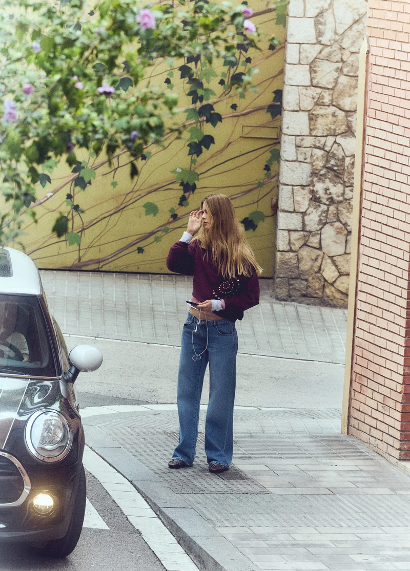 Zip-up sweatshirt with embroidered logo