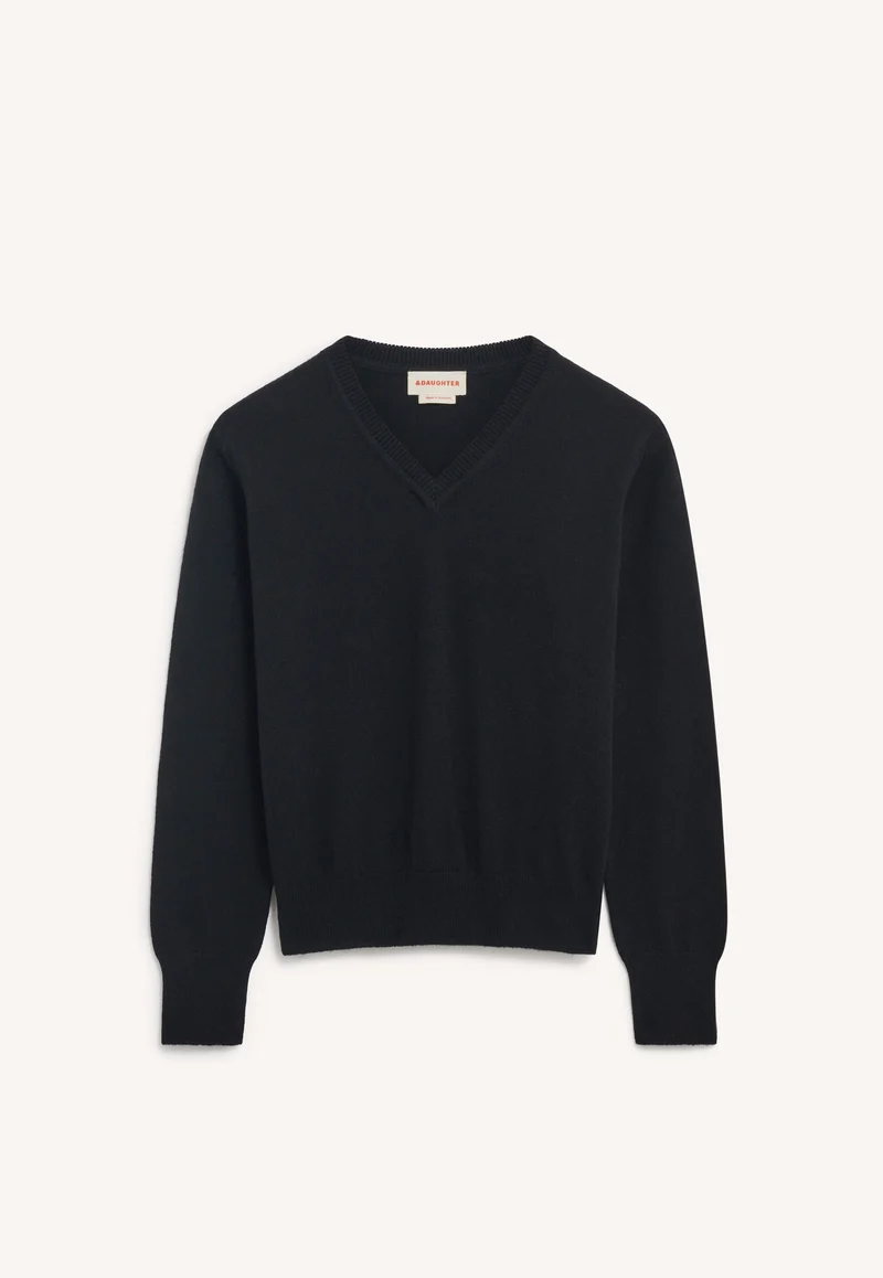 Skye Cashmere V-Neck in Black