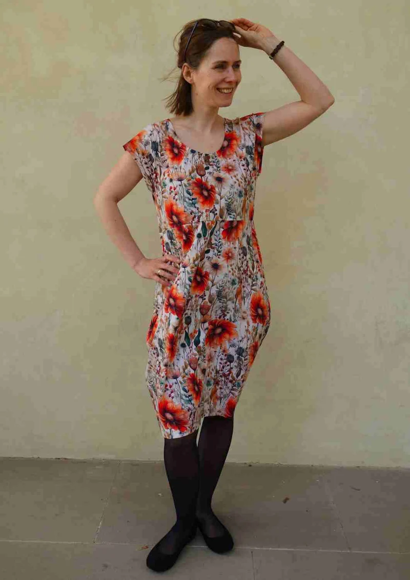Jerseykleid aus Baumwolle für Damen "Lilie", knielang