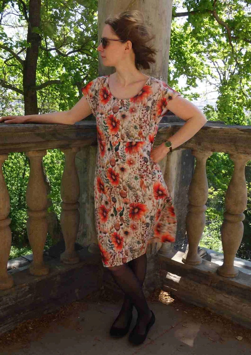 Jerseykleid aus Baumwolle für Damen "Lilie", knielang