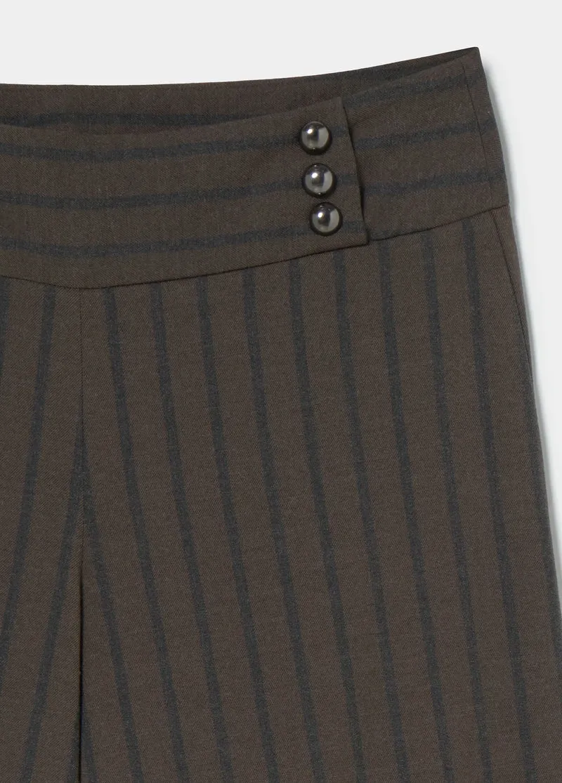 Wide waistband striped pants