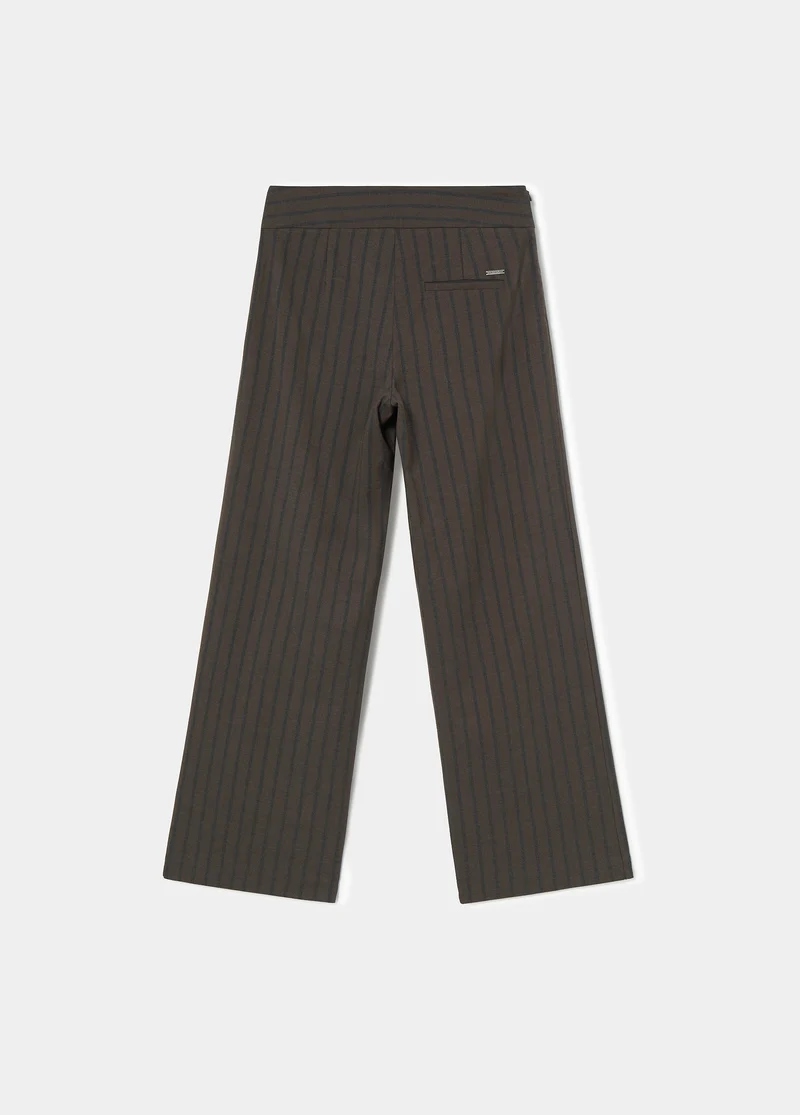 Wide waistband striped pants