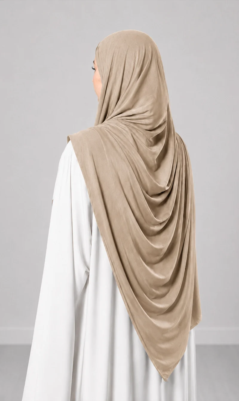 Premium-Schal aus Modal-Baumwolle – Helltaupe