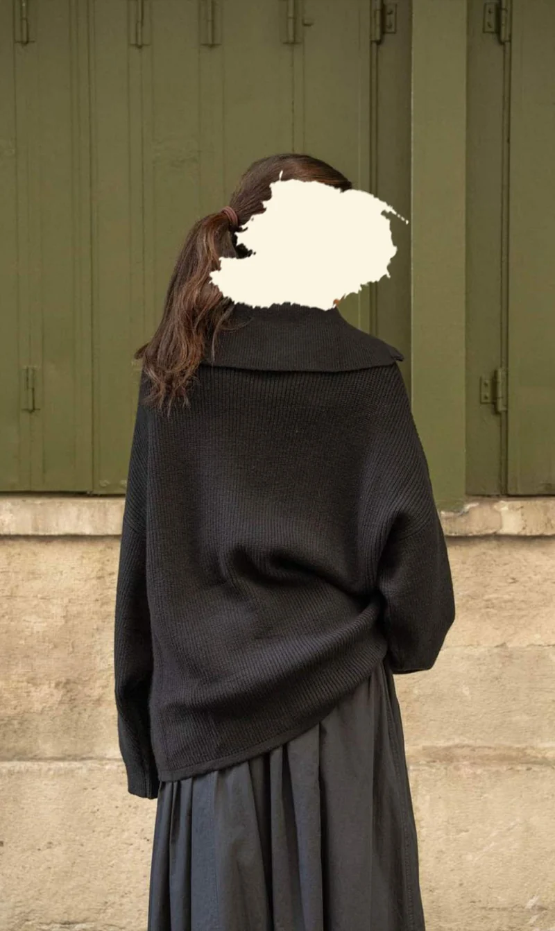 Strickpullover in Übergröße mit Reißverschluss