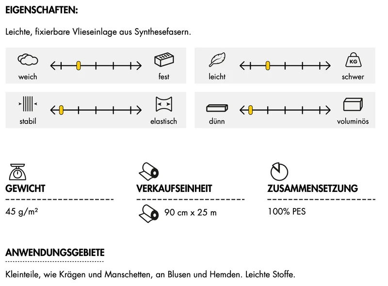 Gewebeeinlage Vlieseline ® H200 softline weiß