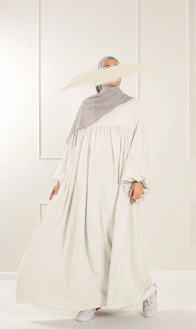 Jilbab Soumaya Ballonärmel - Elfenbein
