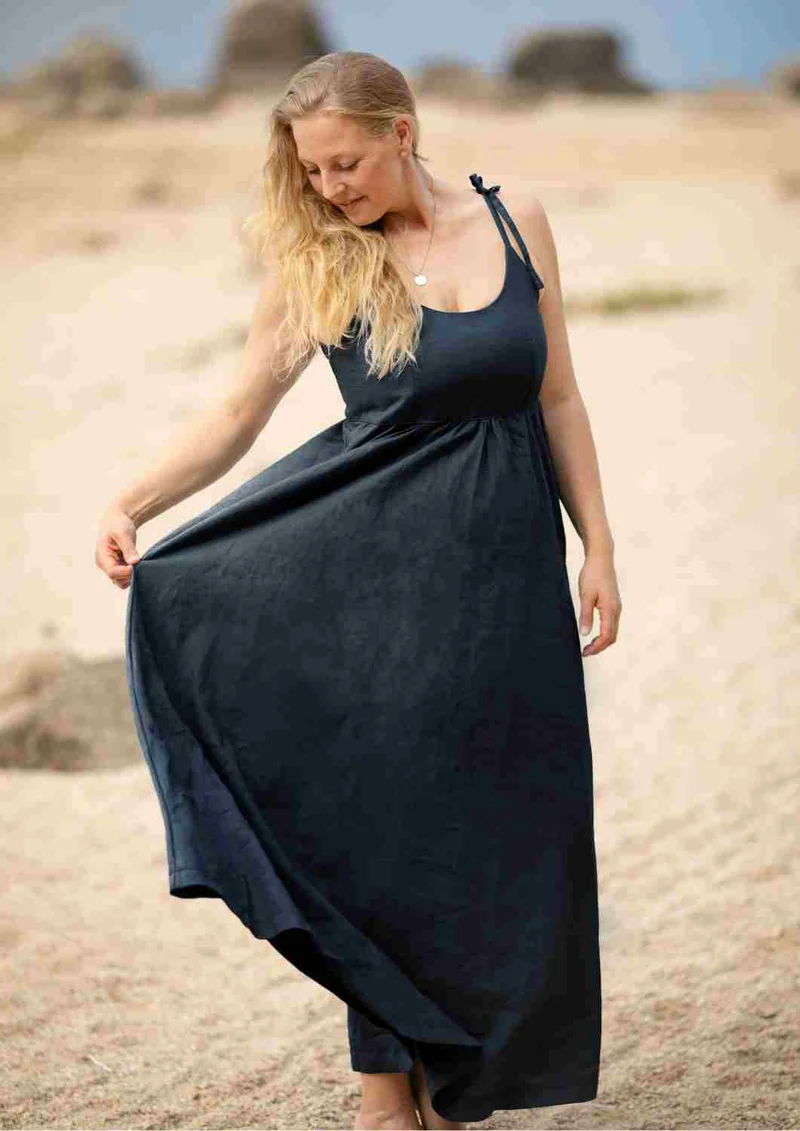 Maxikleid aus Leinen "Seerose" für Damen