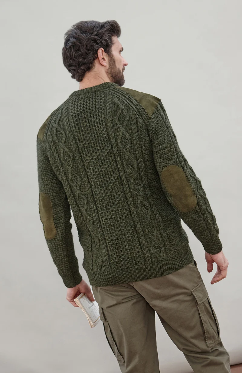 Mens Chunky Merino Wool Shooting Jumper
