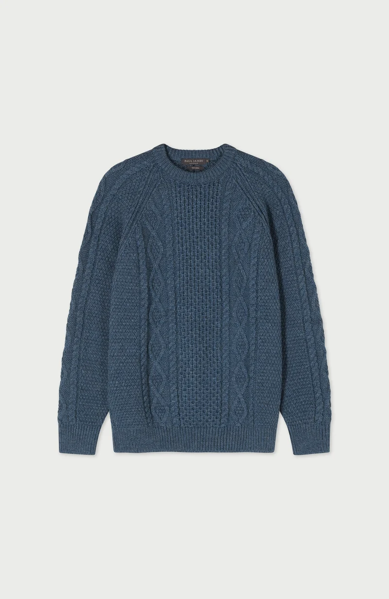 Mens Chunky Merino Wool Fisherman's Jumper