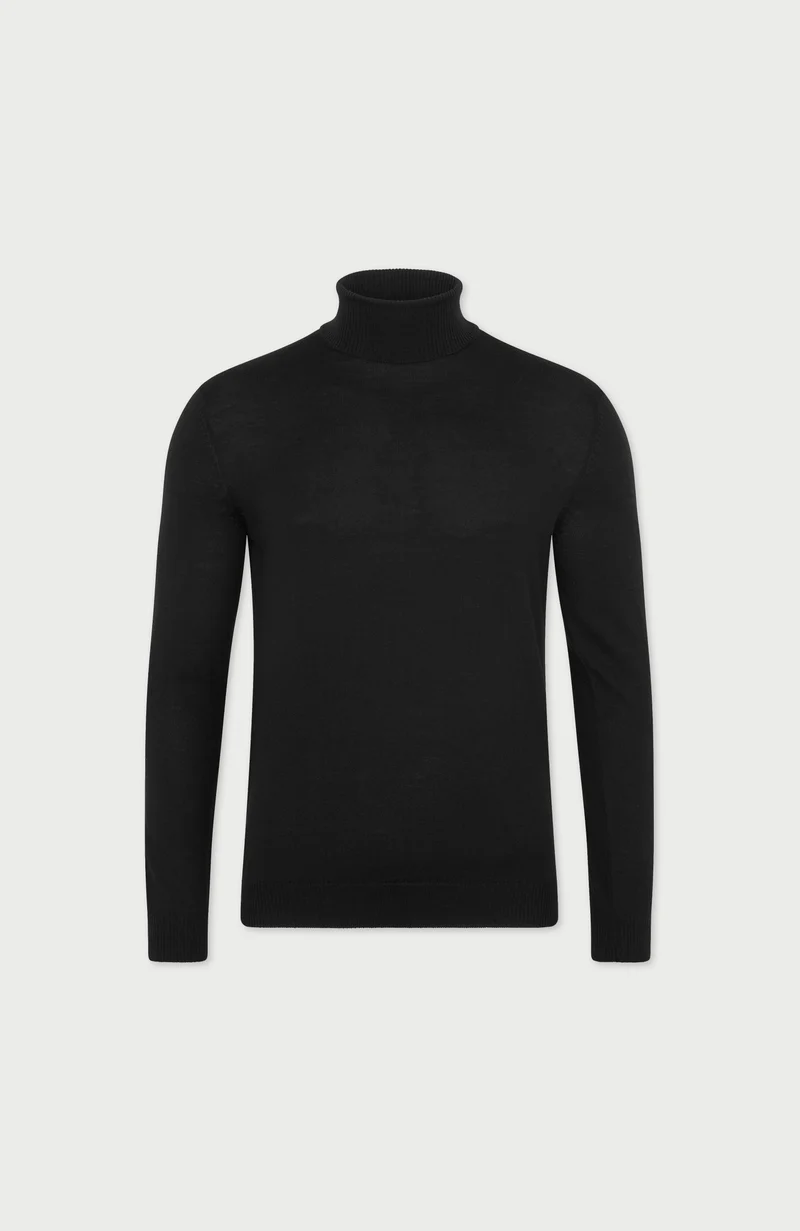 Rollkragenpullover aus extrafeiner Merinowolle für Herren