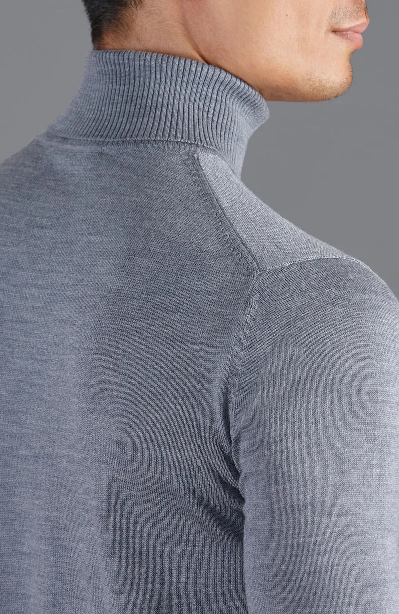 Rollkragenpullover aus extrafeiner Merinowolle für Herren