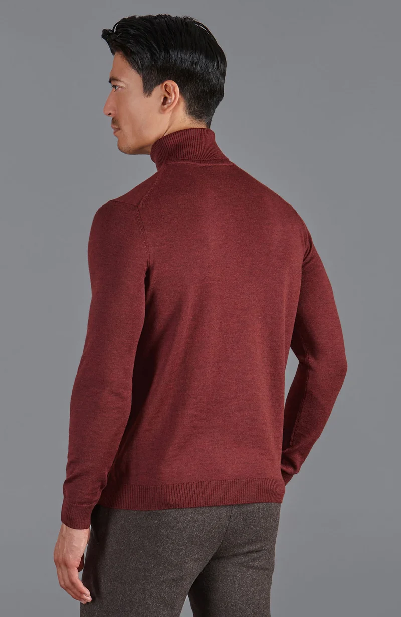 Rollkragenpullover aus extrafeiner Merinowolle für Herren