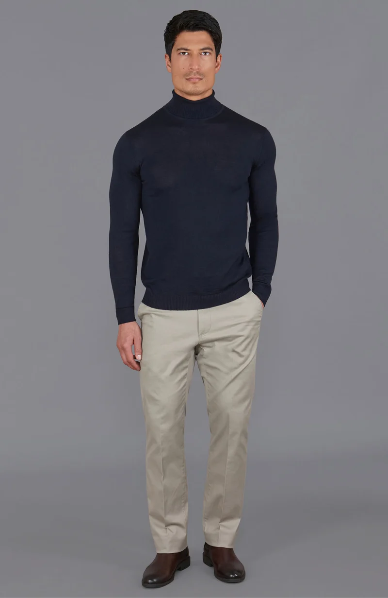 Rollkragenpullover aus extrafeiner Merinowolle für Herren