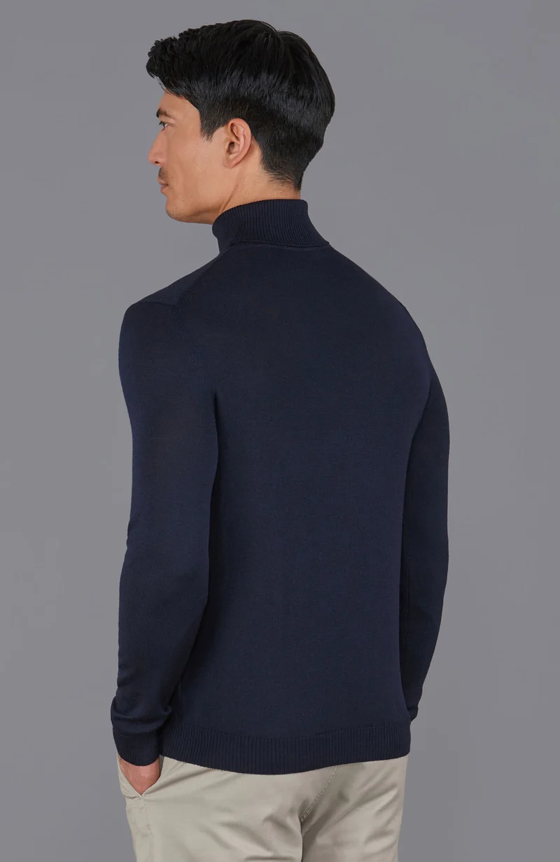 Rollkragenpullover aus extrafeiner Merinowolle für Herren