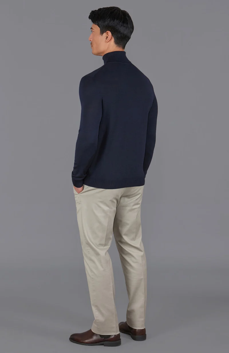 Rollkragenpullover aus extrafeiner Merinowolle für Herren
