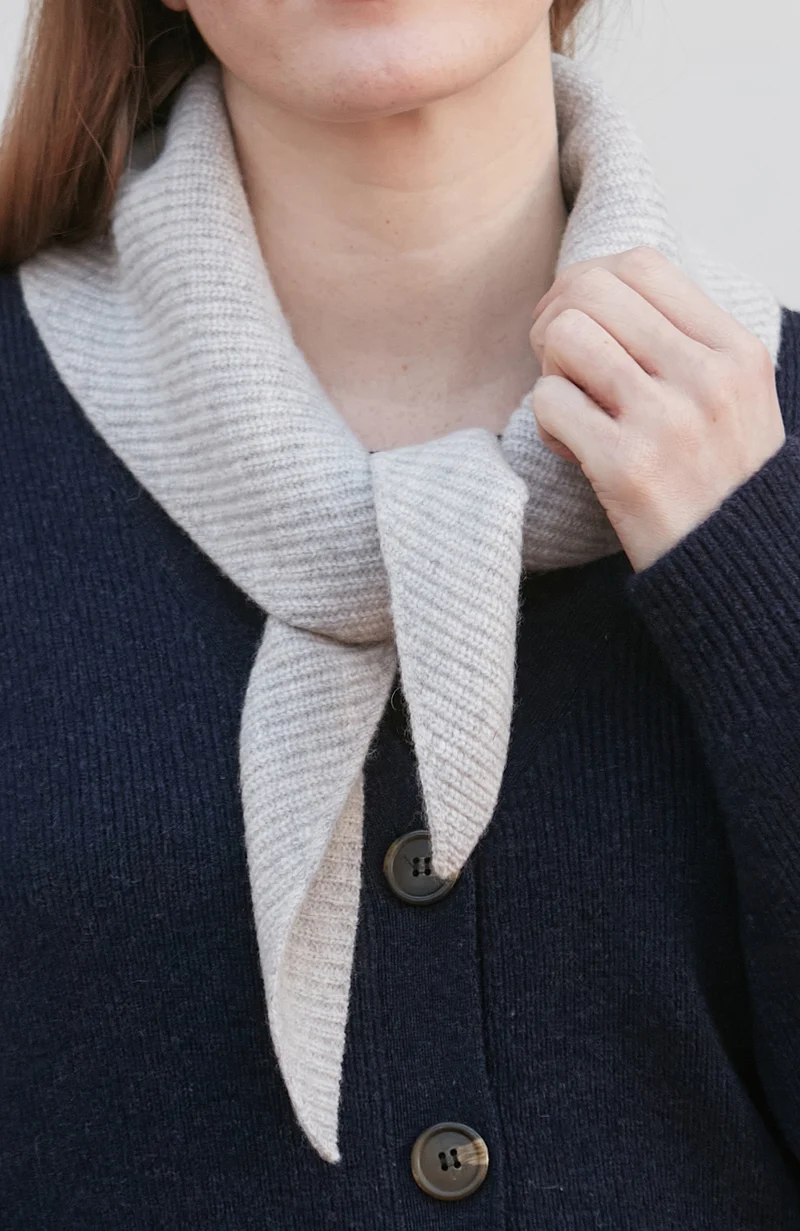 Lambswool Ribbed Triangle Scarf