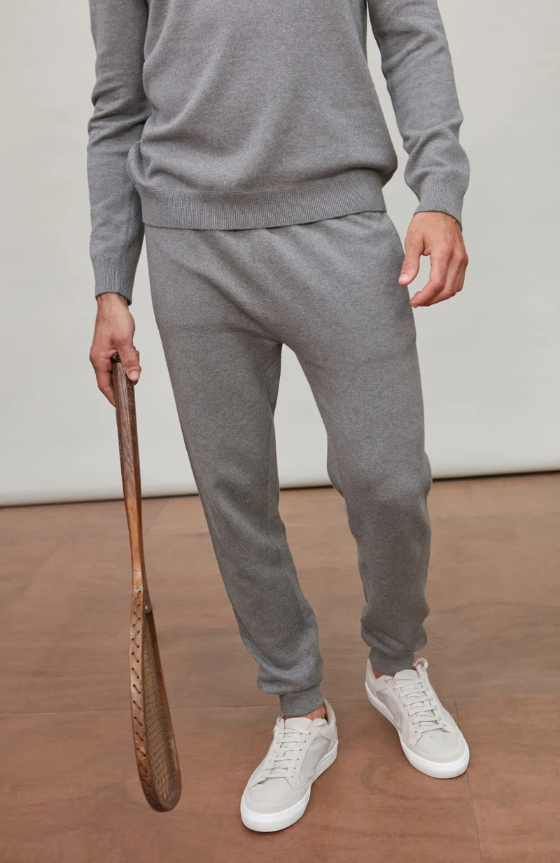 Mens Midweight Cotton Loopback Knitted Joggers