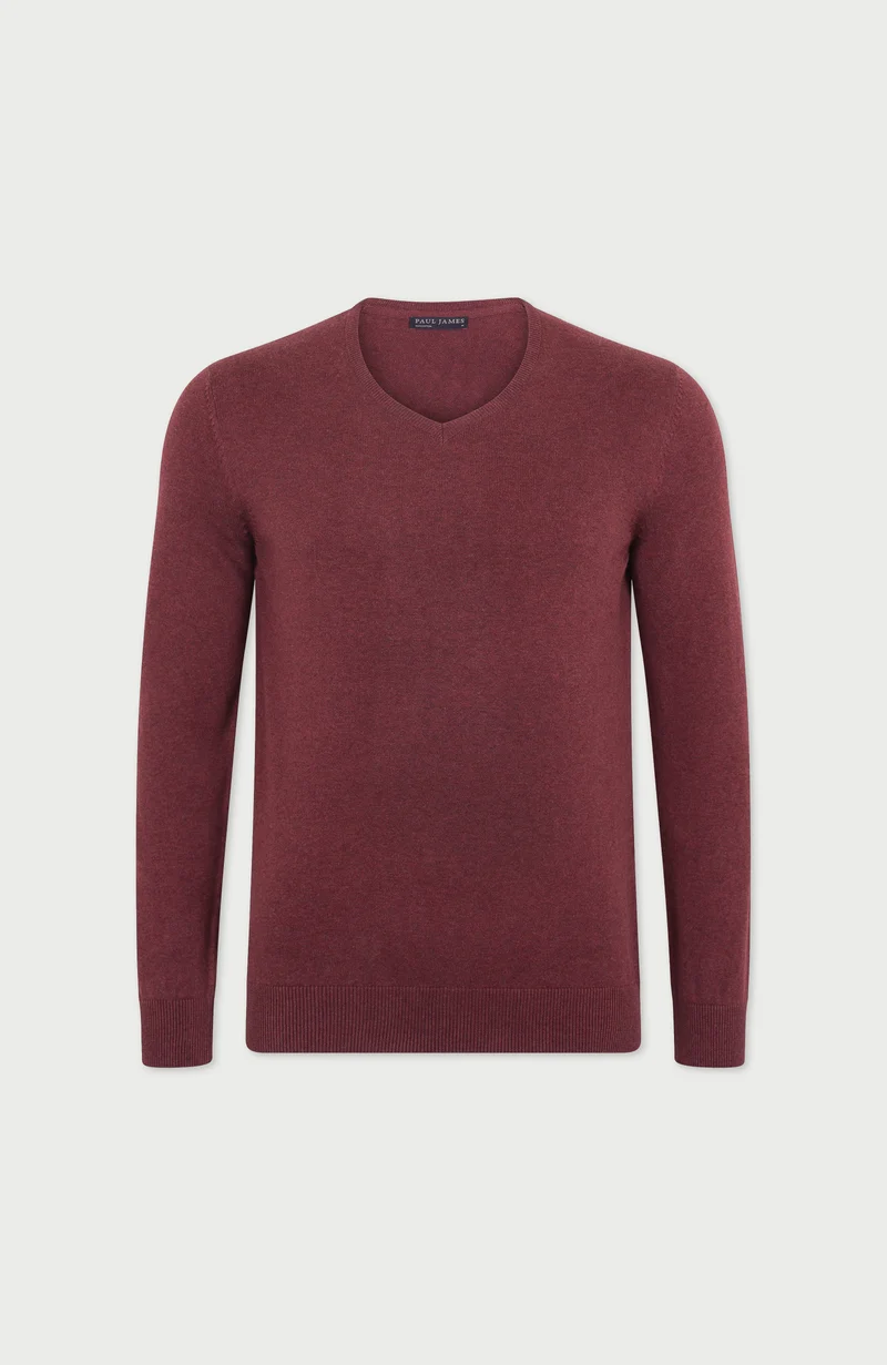 Herrenpullover aus 100 % Baumwolle mit V-Ausschnitt