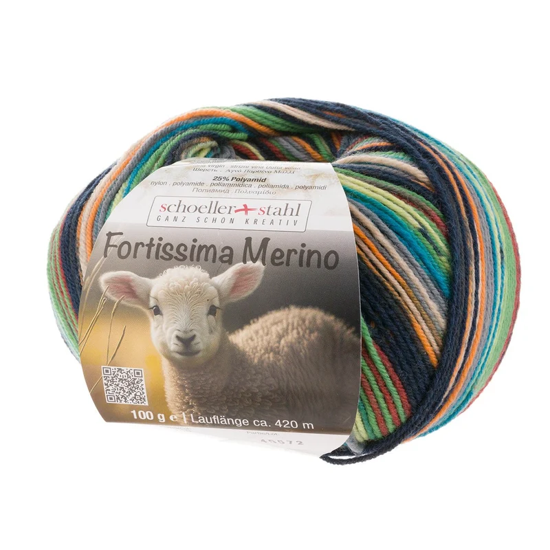 Fortissima 4-fach Merino-Sockenwolle 100g | Farbe 109 - DSCHUNGEL