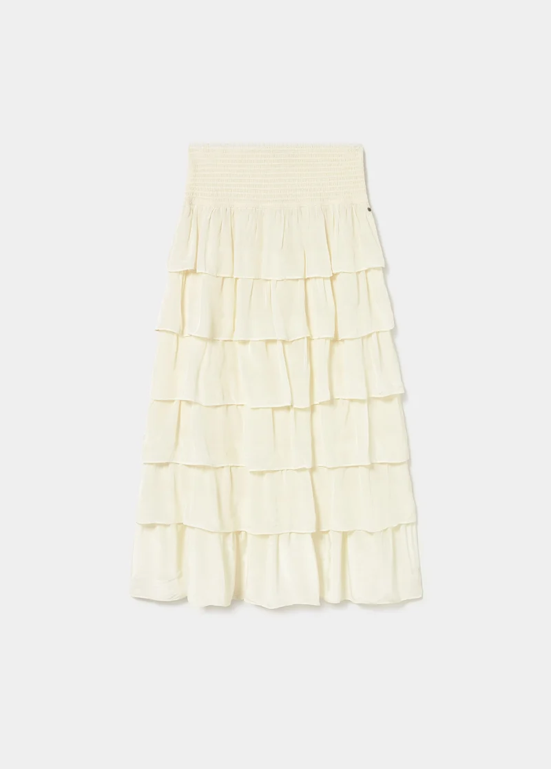 Long multi-tiered skirt