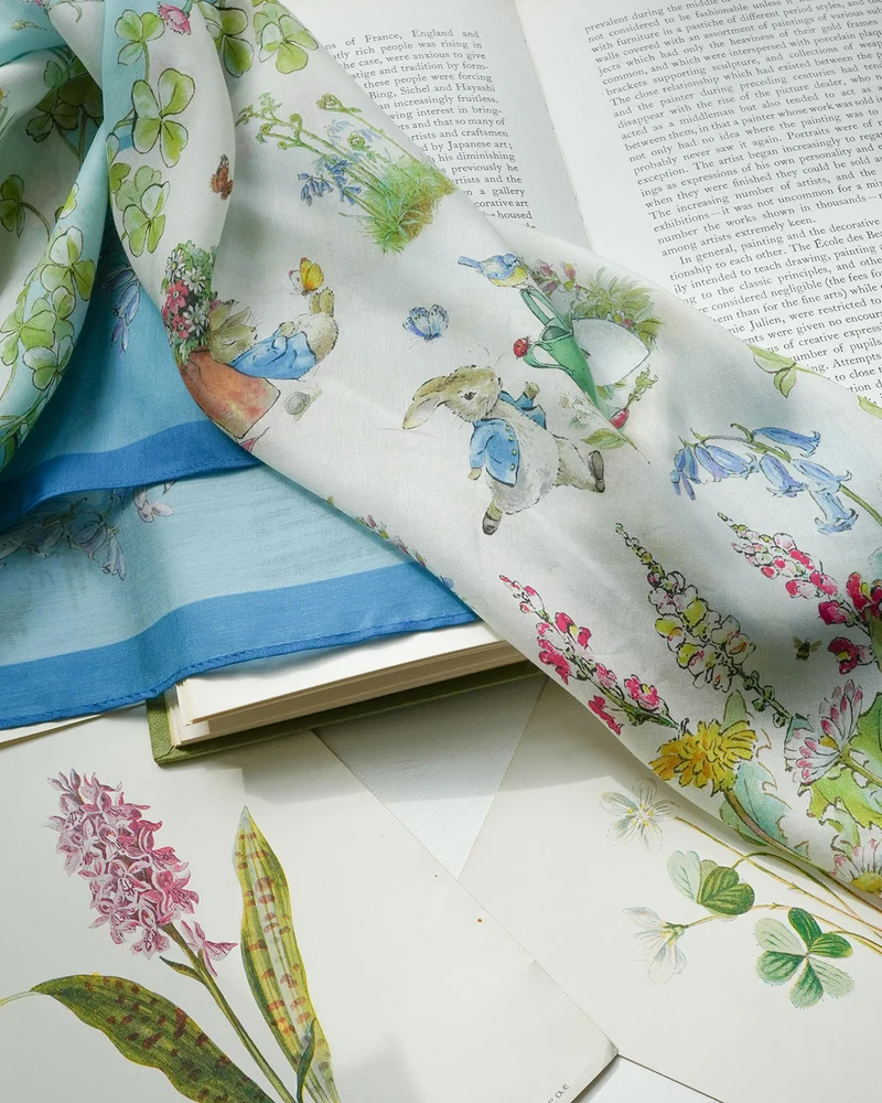 Fable England x Peter Rabbit Narrative Square Scarf in Blue