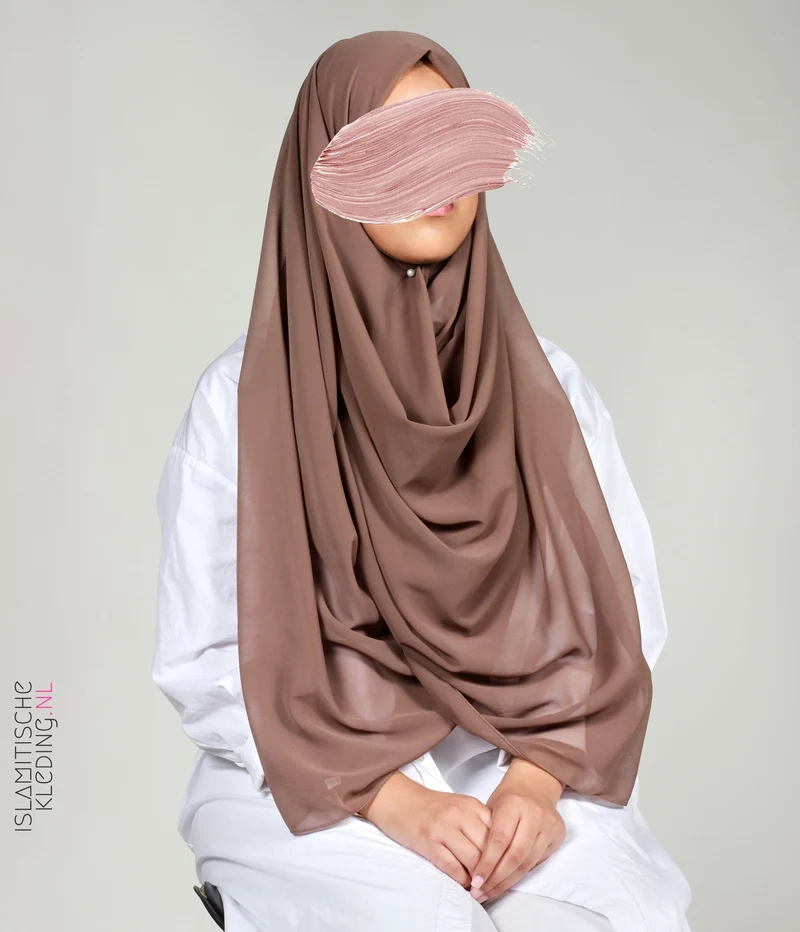 Chiffon-G-Schal – Reines Taupe
