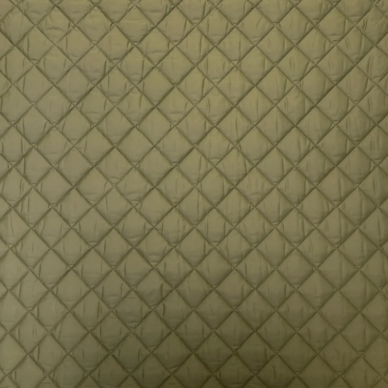 No. 1406 Steppstoff Rauten olivgrün-beige | 0,80m