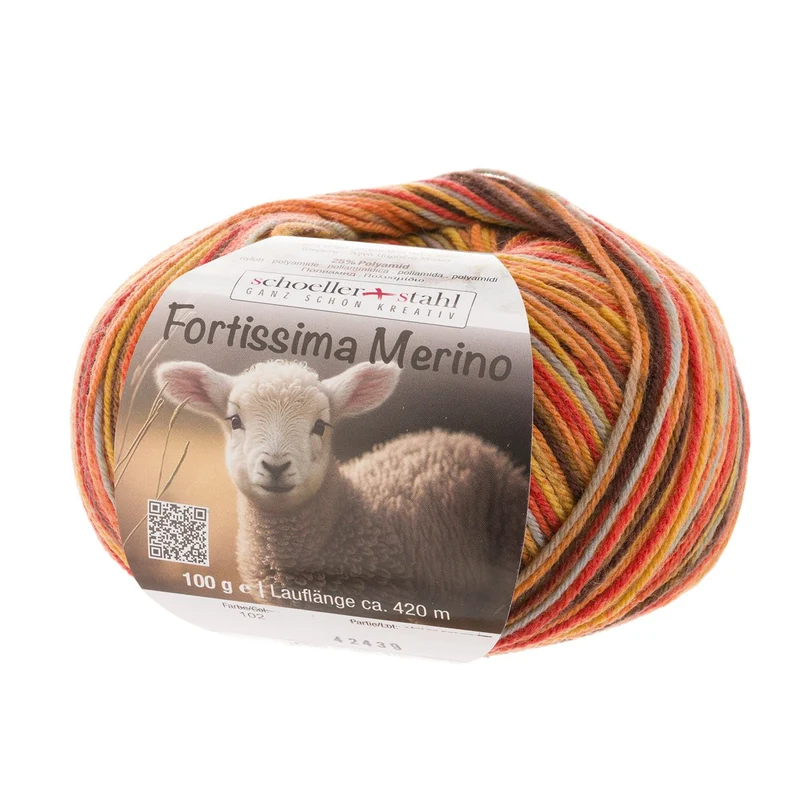 Fortissima 4-fach Merino-Sockenwolle 100g | Farbe 102 - HERBST