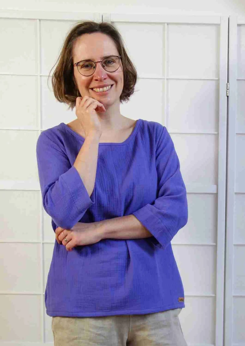 Bluse aus Musselin mit langen Ärmeln "Majoran", für Damen