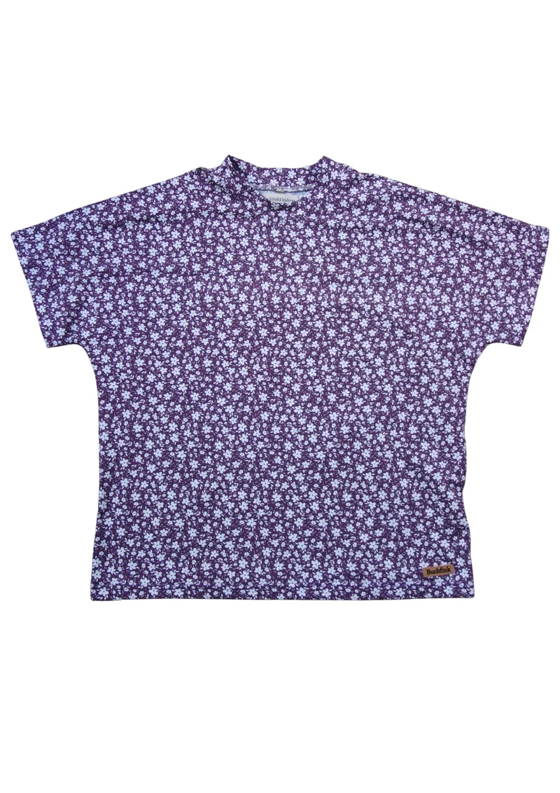 Versandbereit: Oversize T-Shirt für Damen aus Jersey "Wiesenklee", Lavendel, Gr S, M, XL