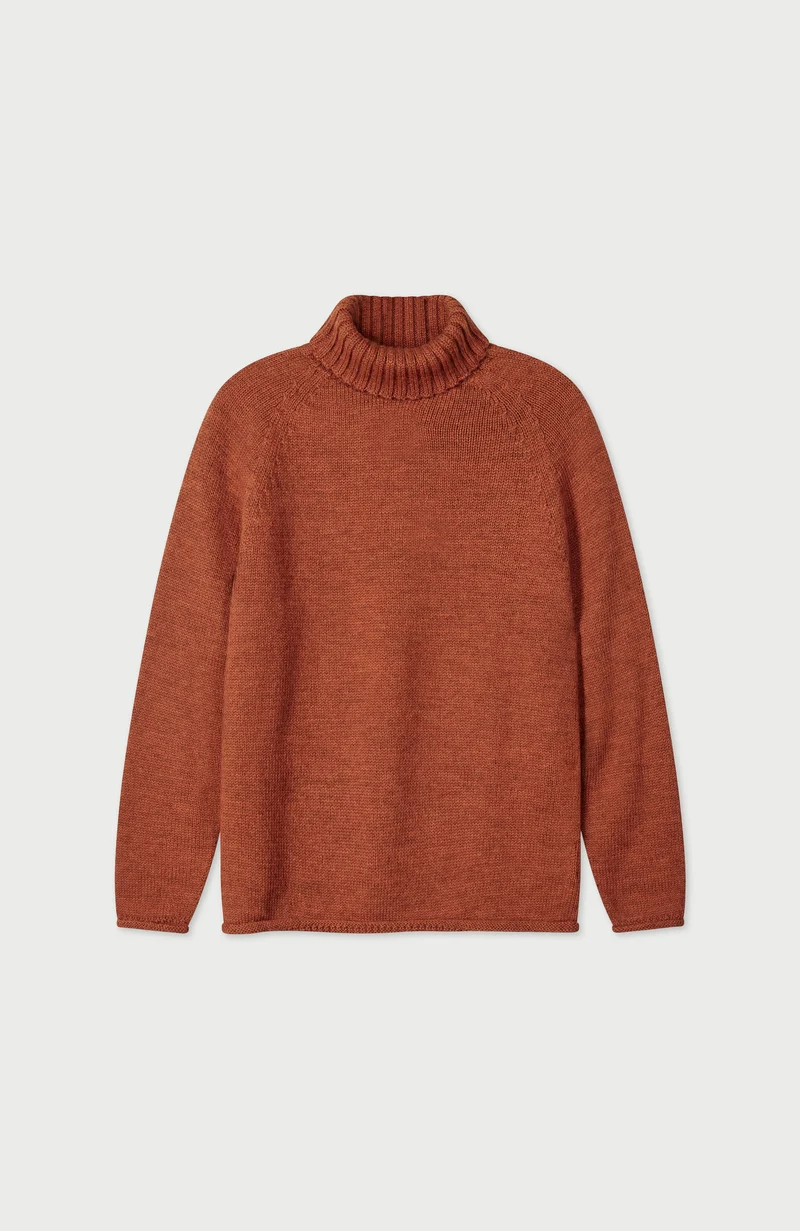 Mens British Wool Fishermans Roll Neck Jumper