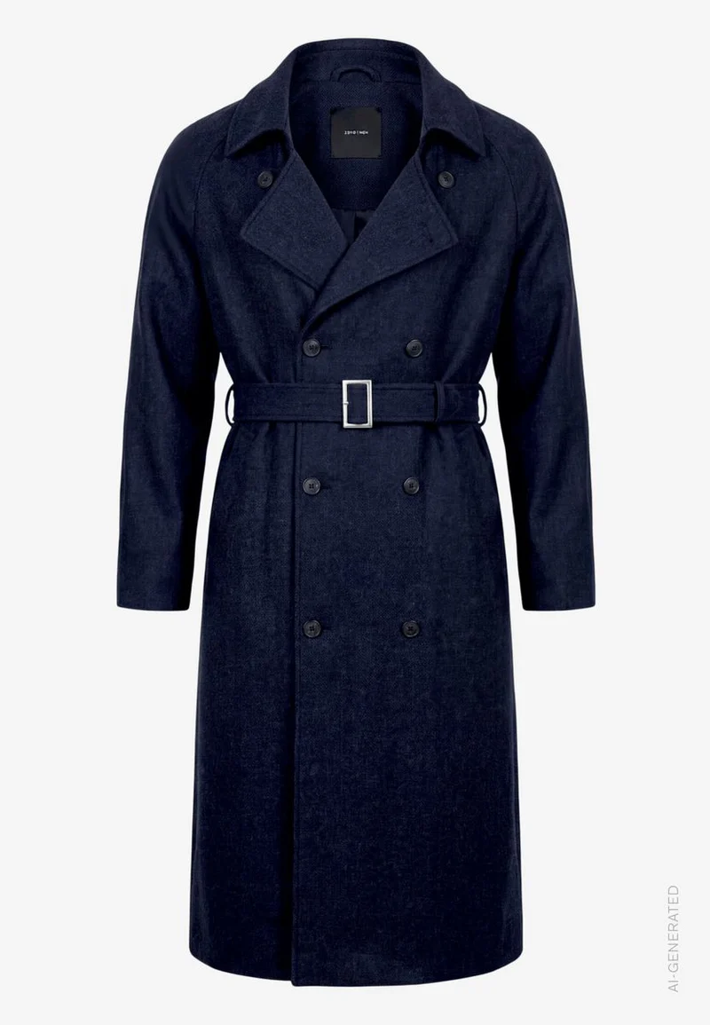 Herren Trenchcoat lang mit Bindegürtel