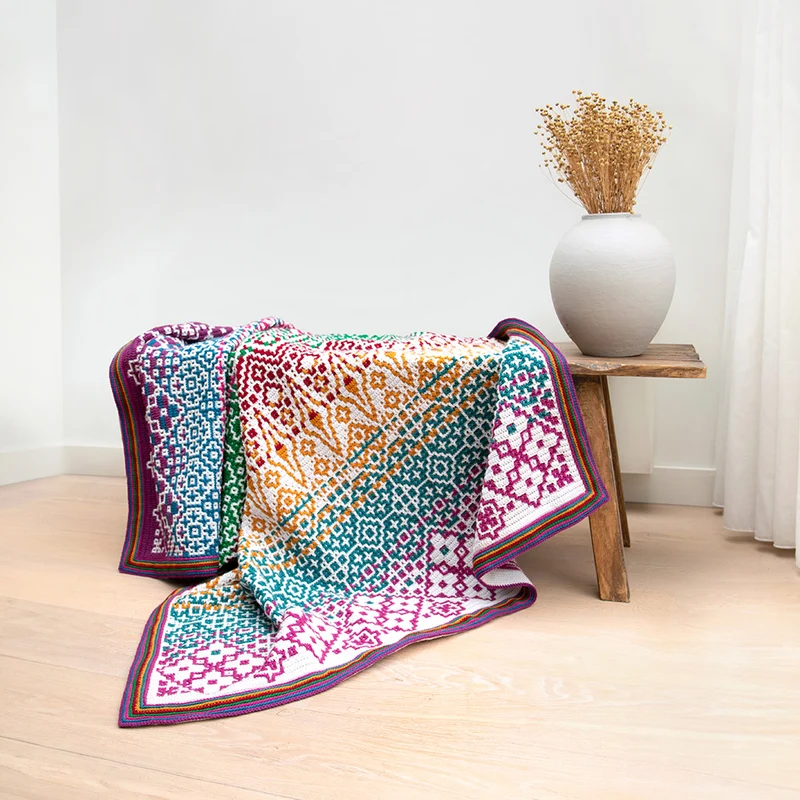 Anke Wintermans – „Manic Mirror Blanket Fiesta“ Häkelpaket – inklusive digitaler Anleitung