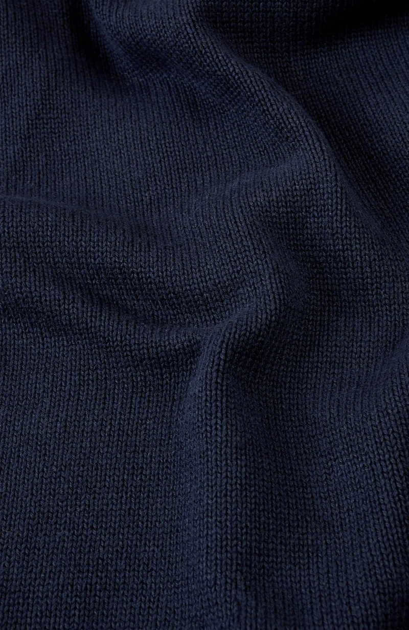 Mens Midweight Organic Cotton Linen Mock Neck Gansey Jumper