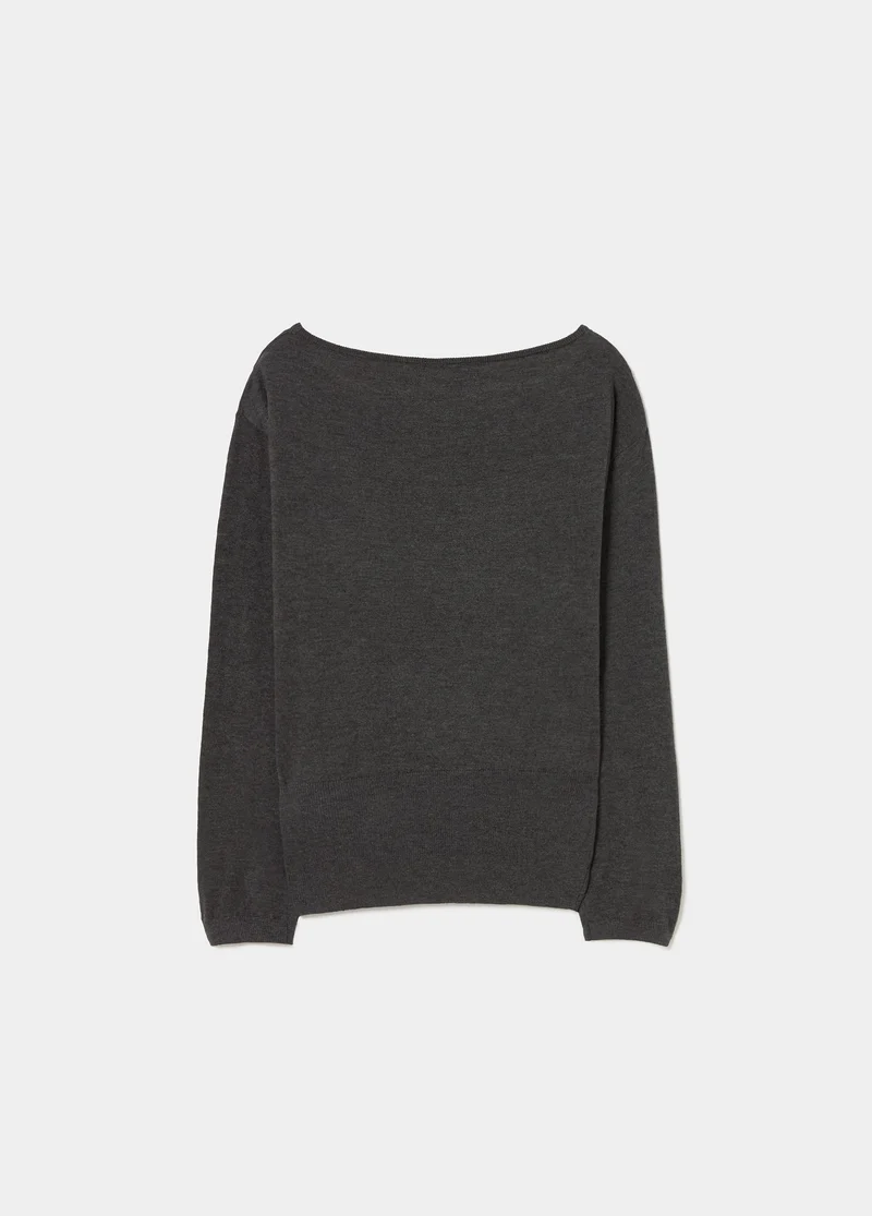 Ribbed sash sweater