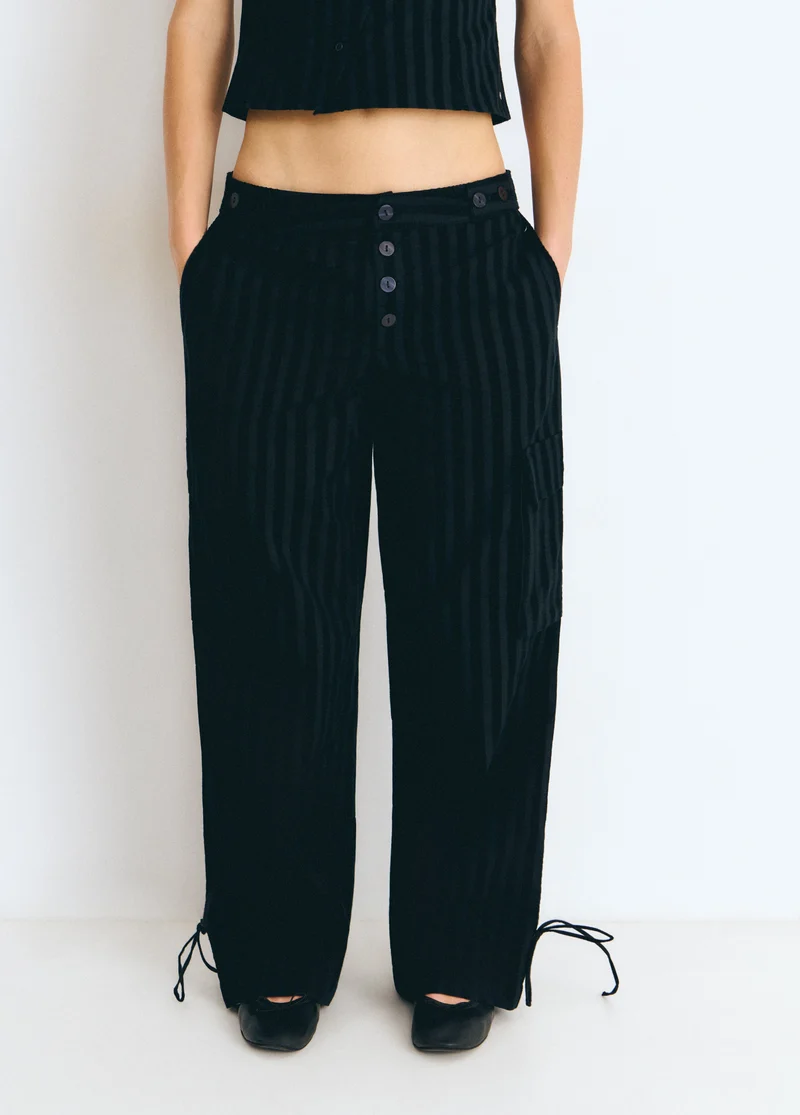 Corduroy striped cargo pants