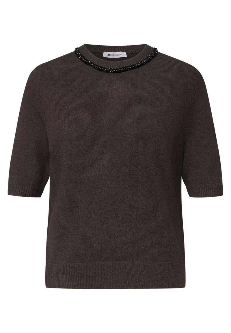 Kurzarm Pullover mit Schmuckdetail