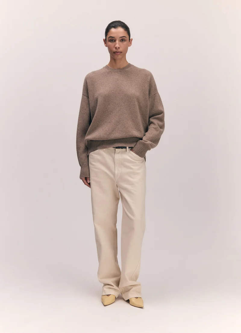 Innes Slouch Crewneck in Dark Natural