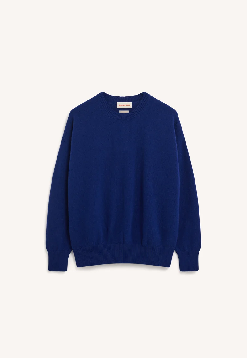 Innes Slouch Crewneck in Smalt Blue