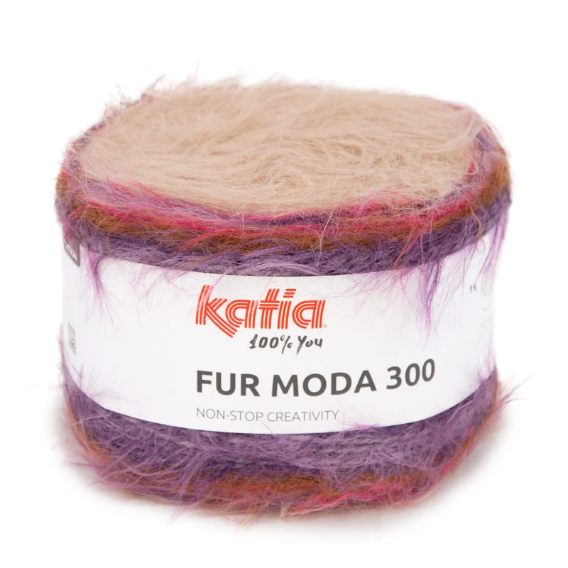 Katia Fur Moda 300 306 Beige-Kaugummirosa-Flieder