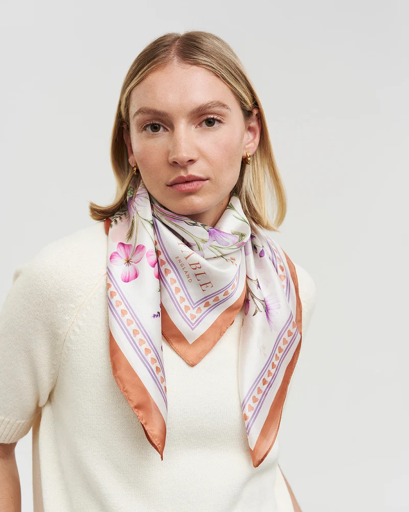 Penelope Square Scarf in Ivory