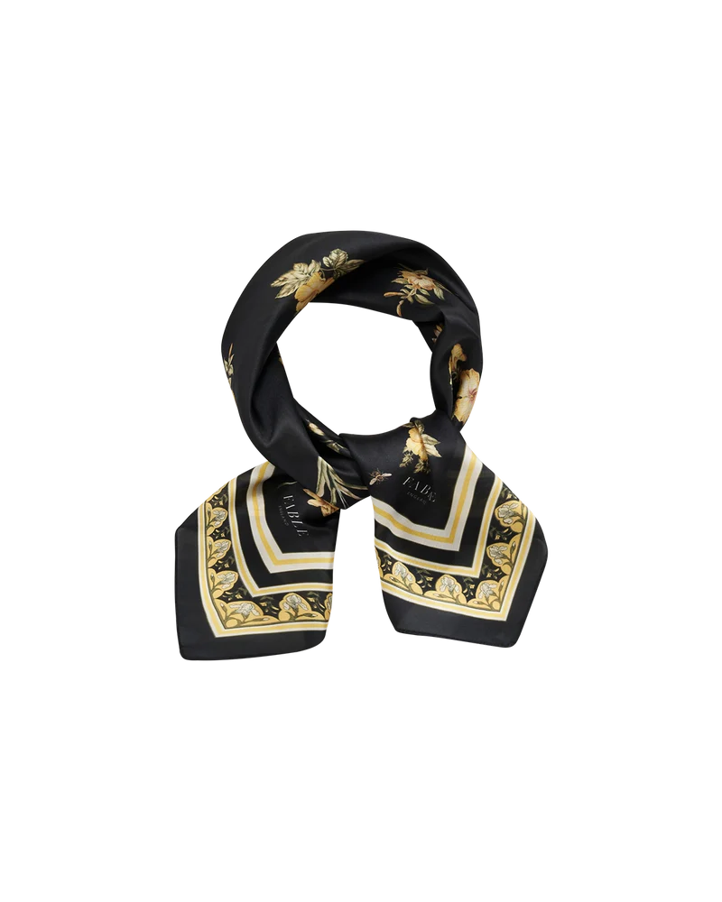 Nouveau Floral Square Scarf in Black