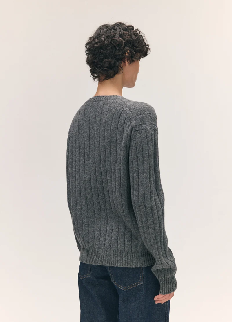 Rooney Rib Cardigan in Derby Grey
