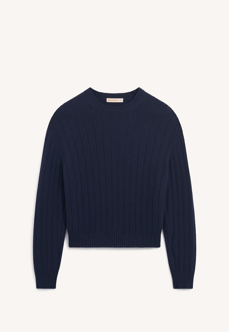 Rooney Rib Crewneck in Navy