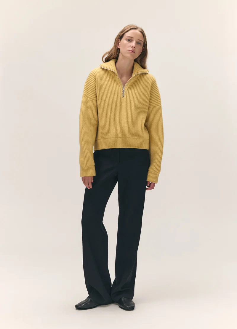 Rowan Rib Half Zip in Yellow