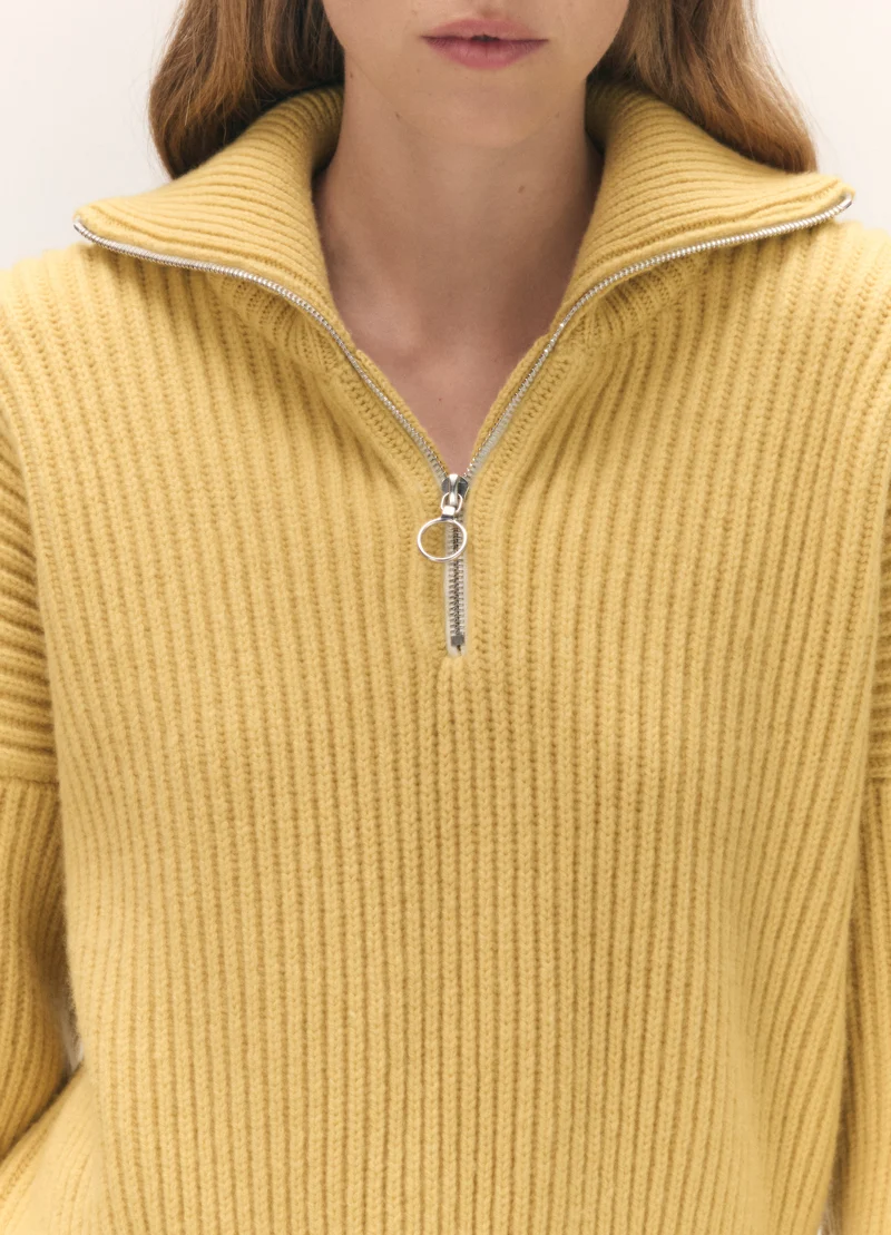 Rowan Rib Half Zip in Yellow