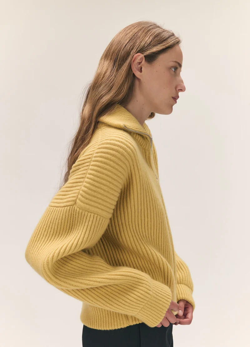 Rowan Rib Half Zip in Yellow