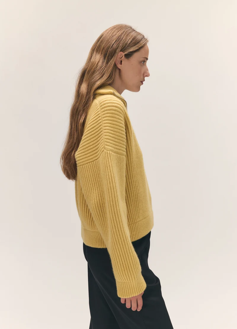 Rowan Rib Half Zip in Yellow