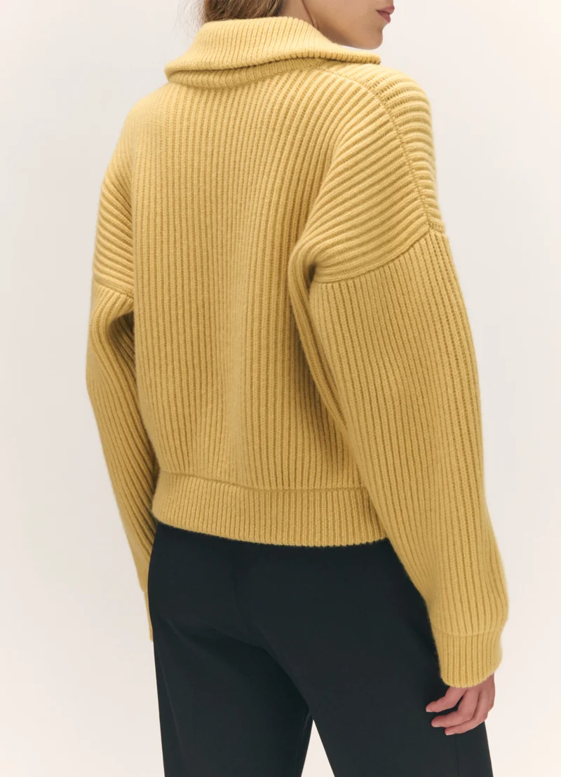 Rowan Rib Half Zip in Yellow
