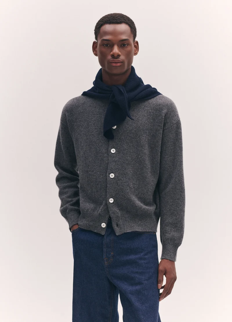 Mens Fionn XL Cashmere Foulard in Navy